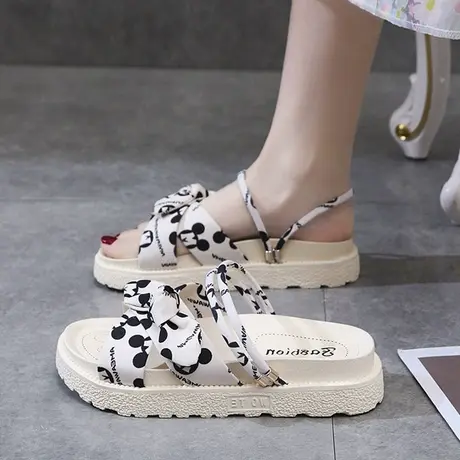 可湿水罗马凉鞋女夏天外穿2023年新款厚底增高学生沙滩两穿凉拖鞋图片