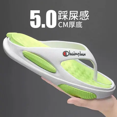 广东人字拖男鞋夏季外穿踩屎感运动夹脚越南拖鞋户外沙滩厚底凉鞋图片