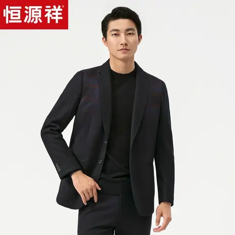 恒源祥休闲西装男 春秋冬厚款外套爸爸装商务男装中年羊毛西服商品大图