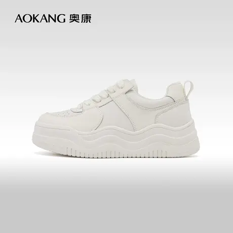 奥康女鞋 2023秋季新款时尚潮流运动休闲鞋波浪底圆头板鞋单鞋图片