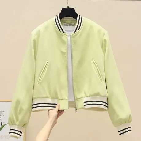 欧货立领棒球服短外套女2023年春季新款韩版百搭运动夹克开衫上衣图片