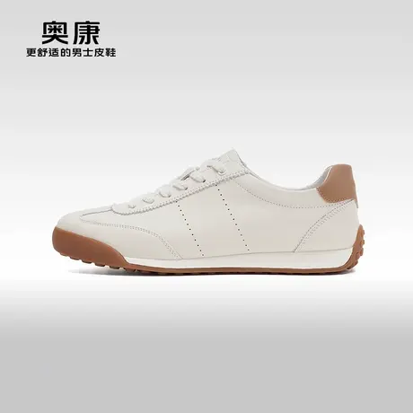【门店发货】Aokang奥康秋季新款休闲德训鞋男真皮舒适潮鞋图片