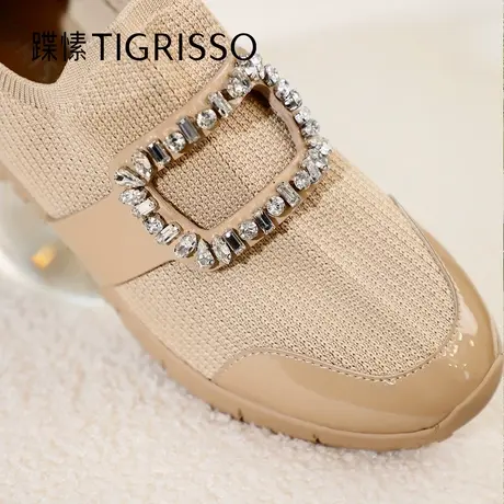 蹀愫25夏季新品增高3厘米圆头透气简约休闲运动鞋女TA65305-53商品大图
