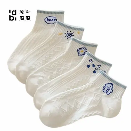 顶瓜瓜袜子女夏季薄款网眼透气短袜森系纯白可爱女生百搭运动船袜商品大图