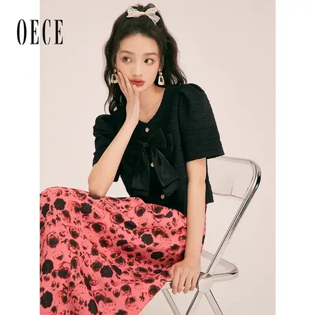 Oece法式碎花半身裙2023春夏新款女装高级感裙子复古港味中长裙图片