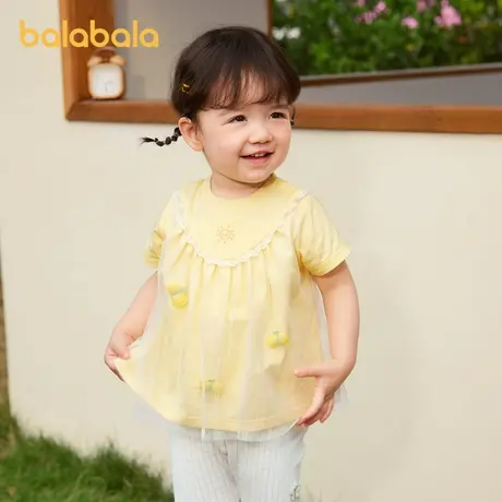 巴拉巴拉宝宝短袖t恤婴儿女童上衣2024新款夏装甜美时尚可爱洋气商品大图