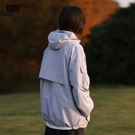 中性风三防软壳冲锋衣男春秋款连帽外套潮牌宽松男装2023新款夹克商品大图