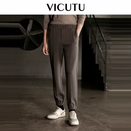 VICUTU威可多男士针织裤舒适莫代尔弹力日常通勤裤子时尚百搭男裤商品大图