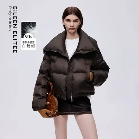 朗姿欧洲EiLEEN ELITEE霍尔多巴吉鹅绒羽绒服短2025年冬季新款商品大图