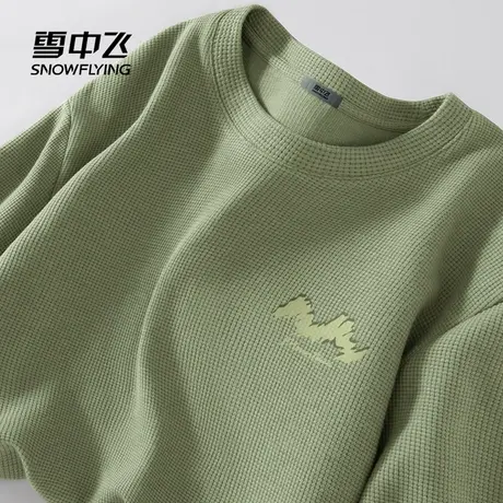 雪中飞华夫格长袖t恤男春秋2025新款休闲内搭上衣青少年打底衫PC图片