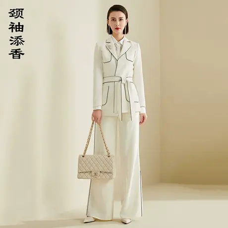 颈袖添香2025春秋新款女装简约气质时尚职业修身通勤女士套装图片
