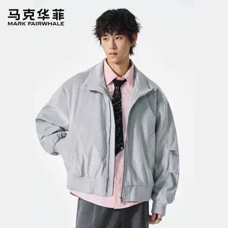 马克华菲美式复古翻领飞行夹克男士秋季潮牌痞帅宽松休闲外套上衣图片