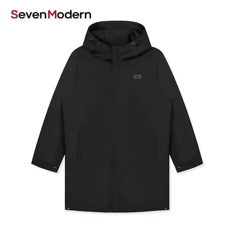【清仓商场同款】柒牌奥莱男装潮牌SevenModern中长款连帽羽绒服商品大图