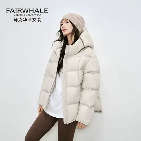 马克华菲泡芙羽绒服女2025新款冬季时尚保暖连帽宽松廓形加厚外套商品大图
