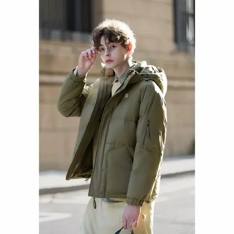 唐狮冬加厚短羽绒服男连帽保暖黑色百搭时尚羽绒今年流行爆TUTA商品大图