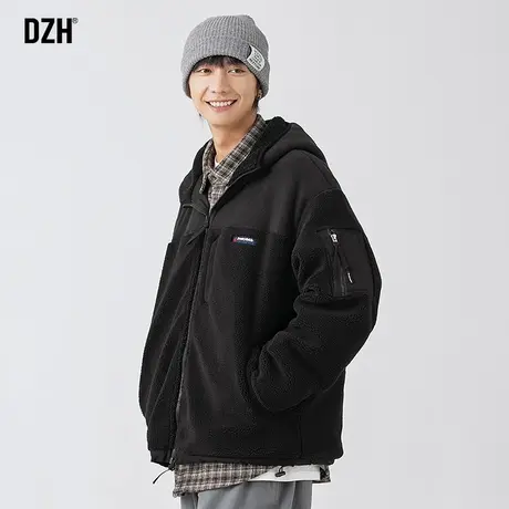 男士棉服冬季外套男加绒加厚保暖摇粒绒棉服连帽拼接棉袄2023新款商品大图