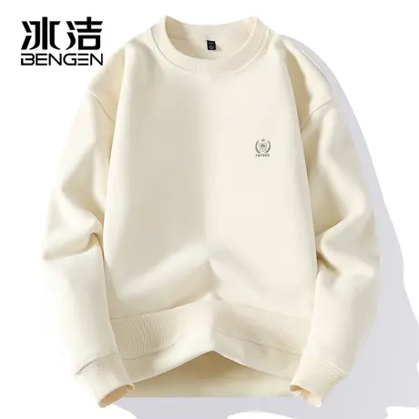 冰洁圆领卫衣男2023秋冬季新款情侣纯色休闲奥利绒保暖长袖上衣ZC商品大图