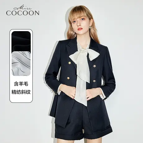 V&A联名 missCOCOON西装外套女2023新款春秋气质垂感休闲西服上衣商品大图