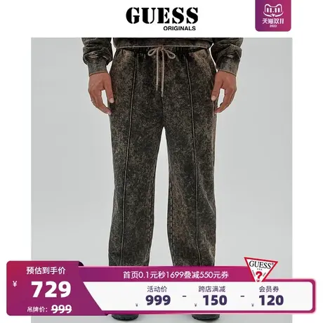 GUESSOriginals23年新秋男美拉德复古宽松直筒休闲裤-M4RB21KBJ31图片