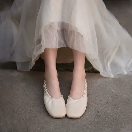 Artmu阿木文艺方头单鞋女平底浅口软底瓢鞋侧空女鞋子2023新款商品大图