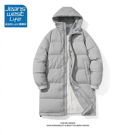 真维斯LIFE加厚中长款羽绒服女2023新款冬季宽松显瘦连帽外套上衣商品大图