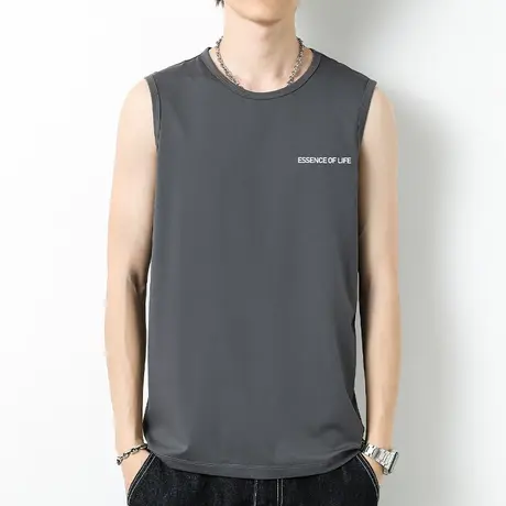 莫代尔冰丝背心男夏季薄款速干凉感无袖t恤运动坎肩篮球健身跨栏商品大图