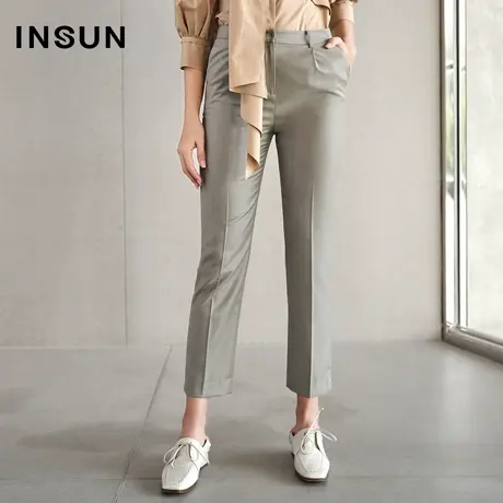 INSUN恩裳春季修身显瘦直筒西装裤商品大图