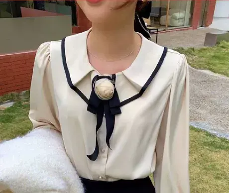 【直播】娃娃领单排扣衬衫商品大图