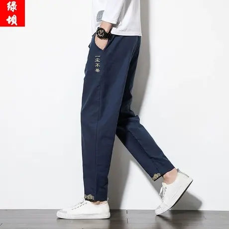 秋季男休闲裤青年复古刺绣中国风汉服民族风裤子中式简约古风男装商品大图