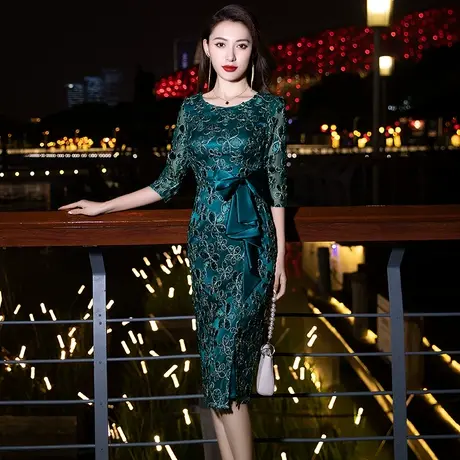 小晚礼服女士气质轻奢高贵平时可穿主持大牌奢华宴会高级感连衣裙图片