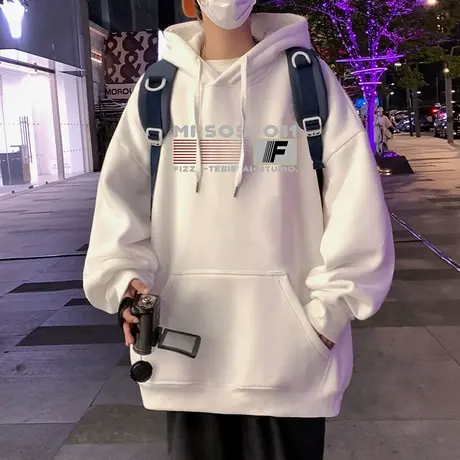 美式高街复古连帽卫衣男秋季新款宽松慵懒风秋冬装休闲百搭外套潮商品大图