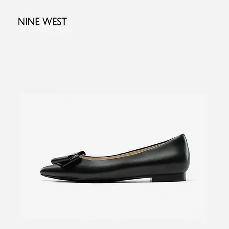 Nine West/玖熙山雀气质平跟蝴蝶结单鞋女2025夏季新款羊皮通勤商品大图
