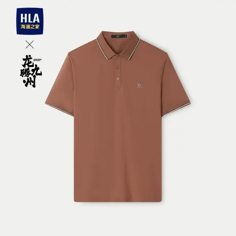 HLA/海澜之家龙腾九州IP系列短袖丝光棉POLO衫24春夏透气上衣男图片