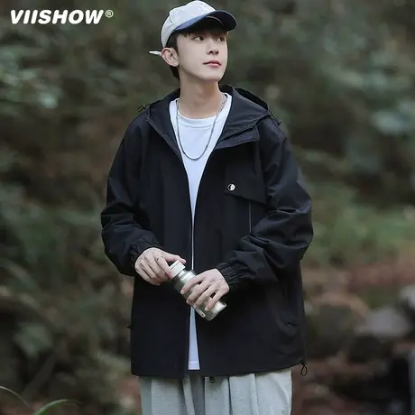 防风工装外套男士春秋季潮牌冲锋上衣服男款美式复古痞帅港风夹克商品大图