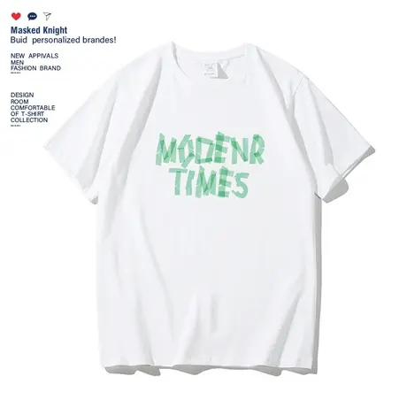 港风潮牌字母印花t恤短袖日系原宿风夏季学生宽松休闲圆领体恤衫商品大图