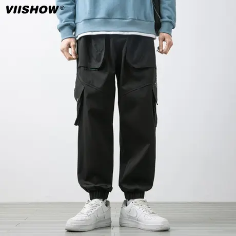 VIISHOW工装裤男春秋机能风宽松束脚痞帅炸街口袋中性休闲长裤子商品大图