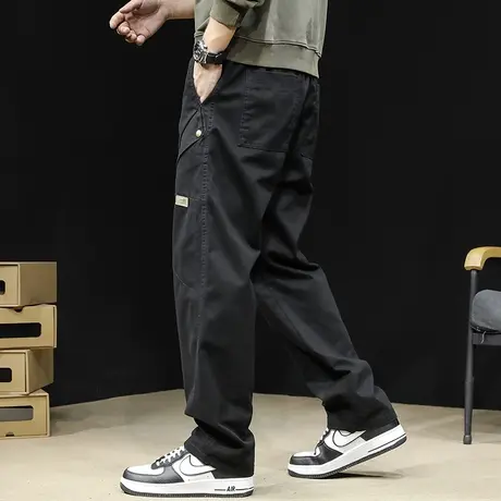 直筒休闲裤男2023新款秋季潮牌宽松大码锥形男款黑色裤子男裤春秋商品大图