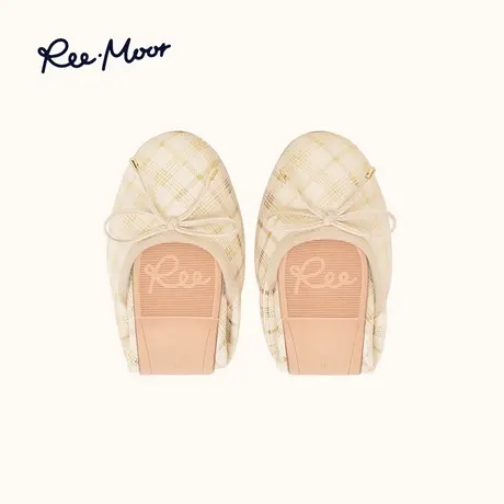 REEMOOR睿慕圆头蝴蝶结扣饰单鞋女可卷平底鞋女2023新款软底女鞋商品大图