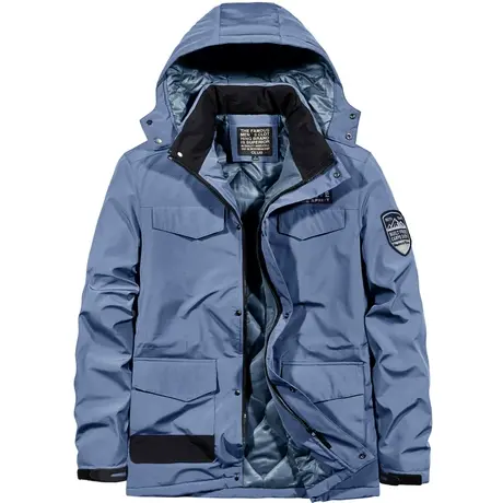 VIP冬季棉衣男潮韩版中长款风衣户外冲锋衣加厚大码宽松工装外套商品大图