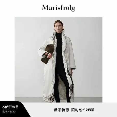 【时装羽绒】Marisfrolg玛丝菲尔冬小高领长款羽绒服外套图片