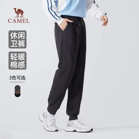 骆驼男装束脚针织运动裤子男士2025新款秋季亲肤棉感宽松休闲卫裤商品大图