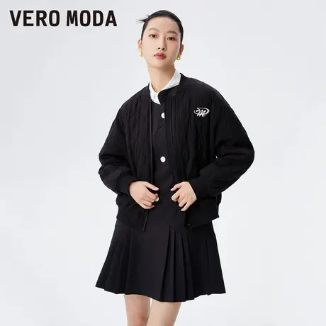 Vero Moda奥莱外套春秋新款宽松百搭立领绗缝棒球夹克上衣女流行图片