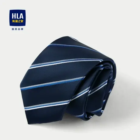 HLA/海澜之家商务绅士领带2025新款条纹涤丝光泽细腻优雅领带男商品大图