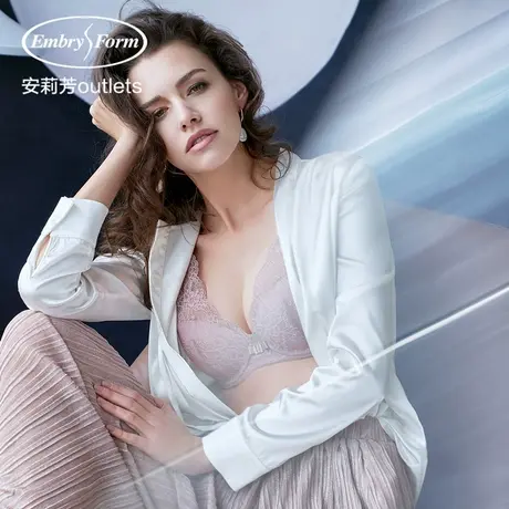 【中厚杯】安莉芳outlets性感蕾丝文胸小胸聚拢上托收副乳内衣女商品大图