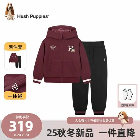 【25冬新品】暇步士童装儿童套装男童一体绒外套女童宽松保暖长裤商品大图