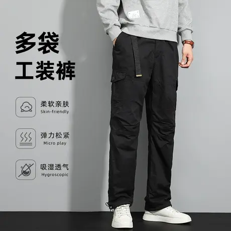 秋冬工装裤男多口袋中年加肥加大码耐磨裤子冬季男款宽松直筒长裤商品大图