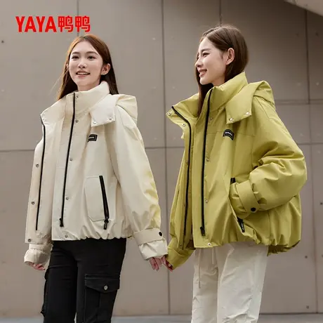 鸭鸭YAYA2025冬季新款冲锋衣羽绒服时尚休闲轻户外三防连帽外套H商品大图