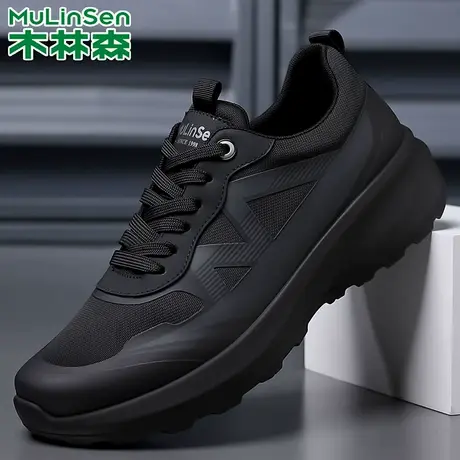 木林森男鞋2025冬季新款户外系列徒步登山鞋黑色潮流运动休闲鞋男商品大图