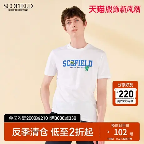SCOFIELD都市简约字母T恤夏商场同款T恤衫宽松潮流印花圆领短袖男商品大图
