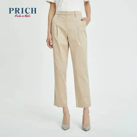 PRICH西装裤新款高腰设计感小众显瘦百搭职场棉质烟管裤女商品大图